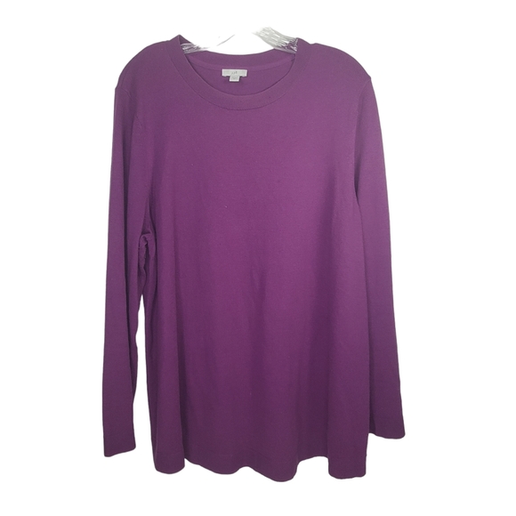 J. JILL Lightweight Cotton Blend Crew Neck Tunic Sweater Top Purple Sz XL - Picture 2 of 6